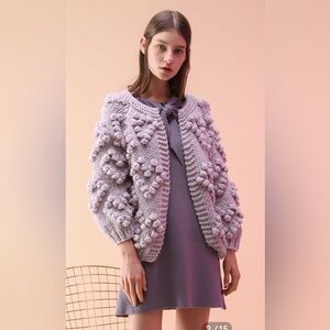 Chunky knit heart cardigan